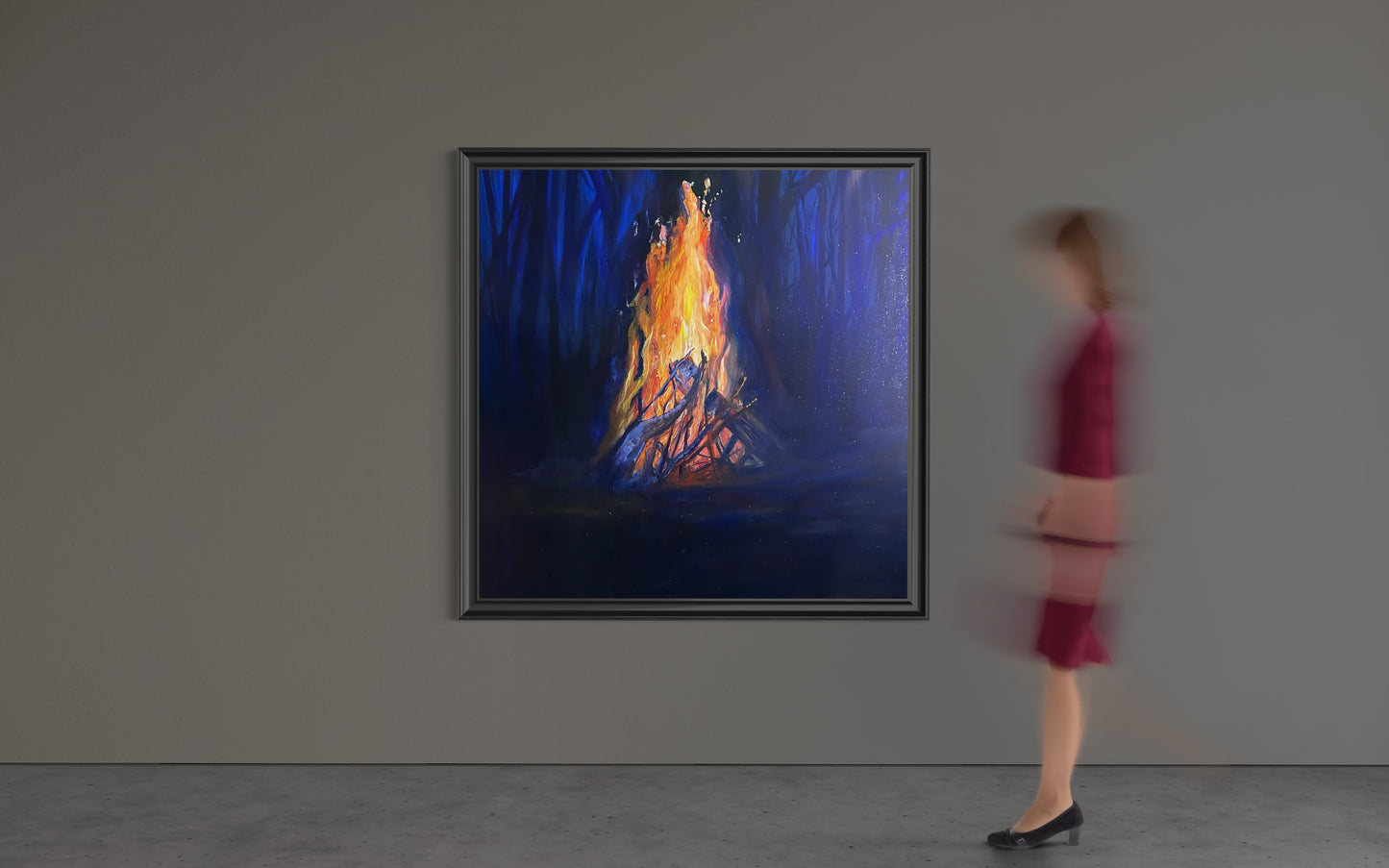 Fire By The Woods (Original Painting)